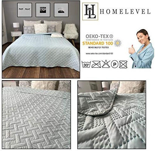 Homelevel Κουβερλί Διπλό Mint Green 200x220cm Homelevel Κουβερλί Διπλό Mint Green 200x220cm