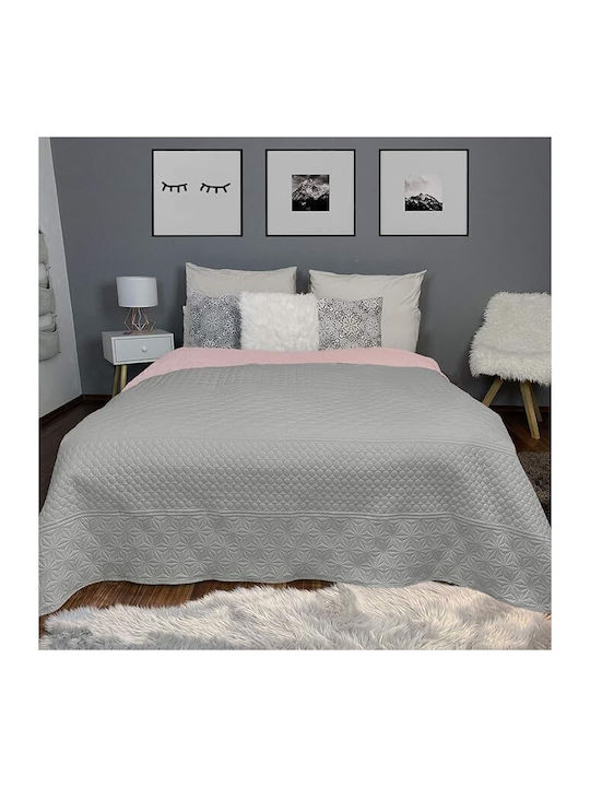 Homelevel Single Coverlet Pink/Grey 170x220cm