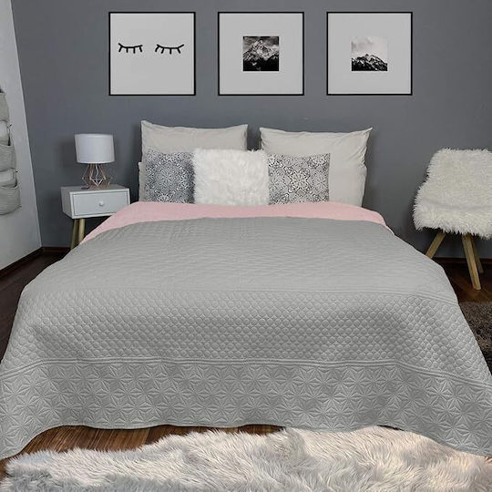 Homelevel Κουβερλί Μονό Pink/grey 170x220cm