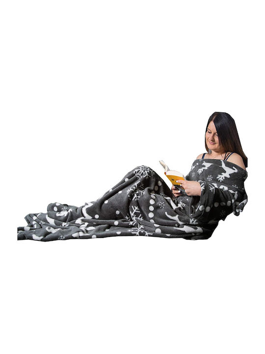 Homelevel Pătură Blănoasă Cu Mâneci 200x150cm Gri
