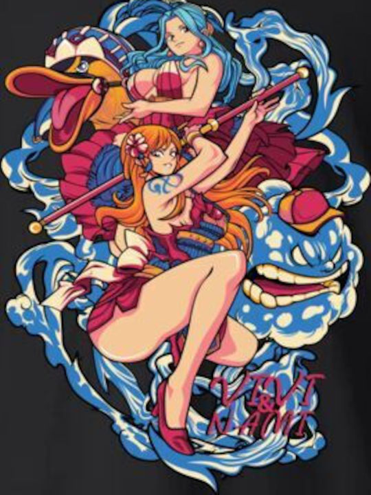 Kinderoberteile Schwarz Vivi & Nami One Piece Illustration