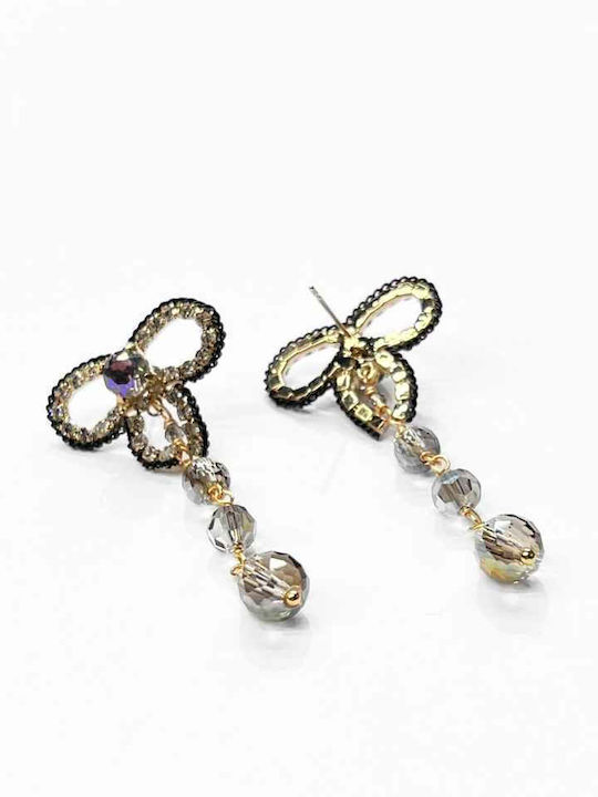 Gold Plated Black Stud Earrings