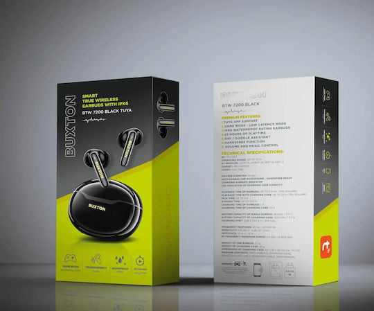 Buxton BTW 7200 TUYA In-ear Bluetooth Handsfree Earphones with Sweat Resistance and Charging Case Black