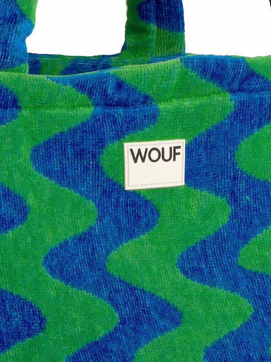 Wouf Wouf Stoff Strandtasche Blau BT260018 Blau-Grün