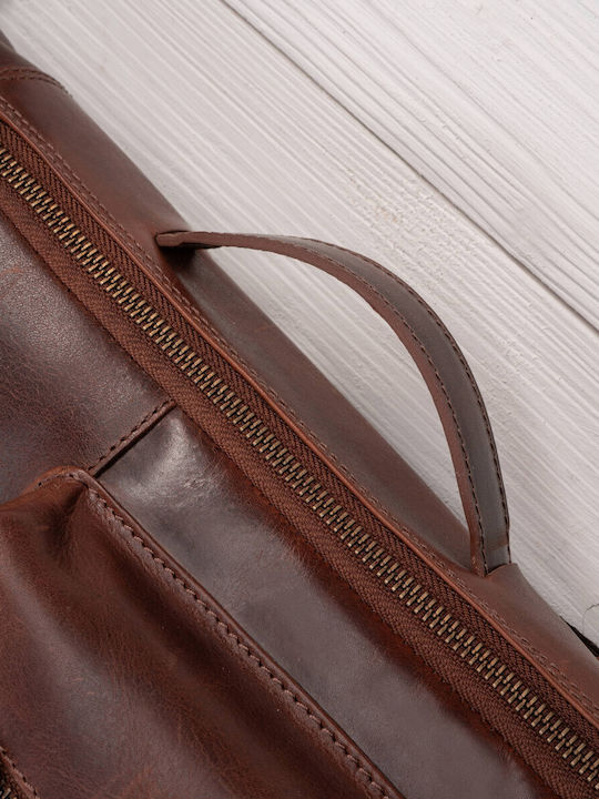 Premium Leather Urban Backpack Work Laptop Cognac Paolo Peruzzi Ay-31-cg
