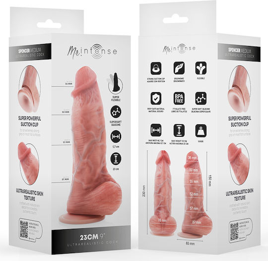 Intense Ρεαλιστικό Dildo με Όρχεις και Βεντούζα Flesh