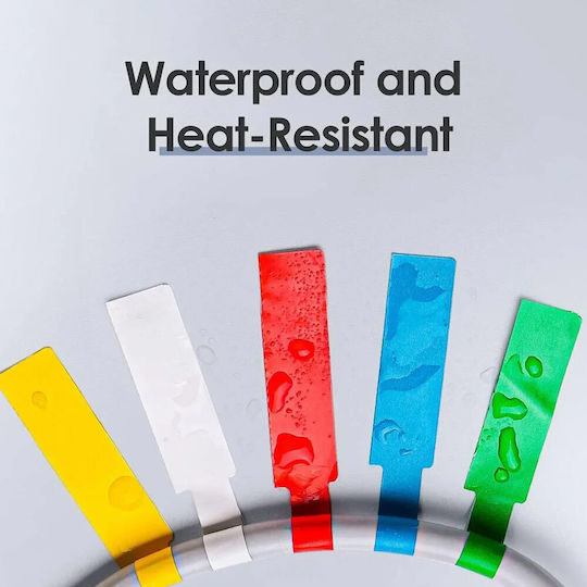 Set Waterproof Self-Adhesive Cable Organization Labels 10pcs 8.4x2.6x1.4cm Yellow