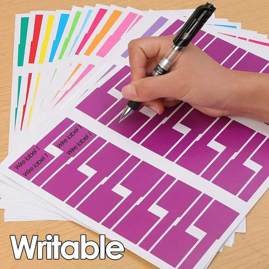 Set Waterproof Self-Adhesive Cable Organization Labels 10pcs 8.4x2.6x1.4cm Green