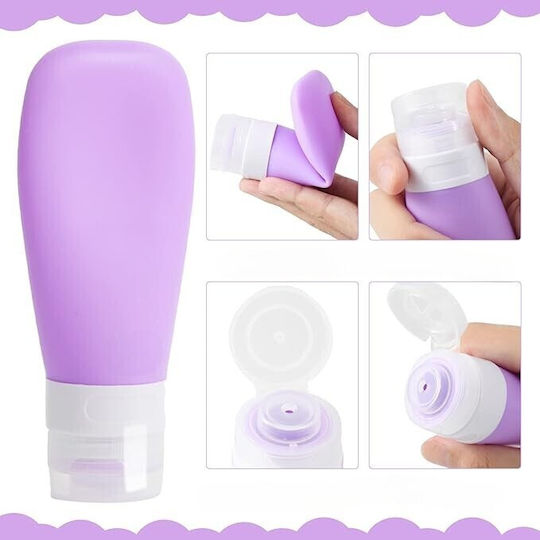 Recipient De Călătorie Elegant Portabil Din Silicon Sticlă De Călătorie Alista Home Potrivit Pentru Loțiune Șampon Alte Lichide Antiscurgere Reîncărcabil Capacitate 90ml Mov