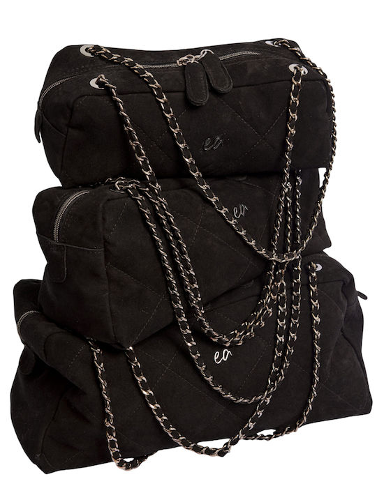 Kette Silhouette Große Damen Handtasche Schulter Schwarz EA-166