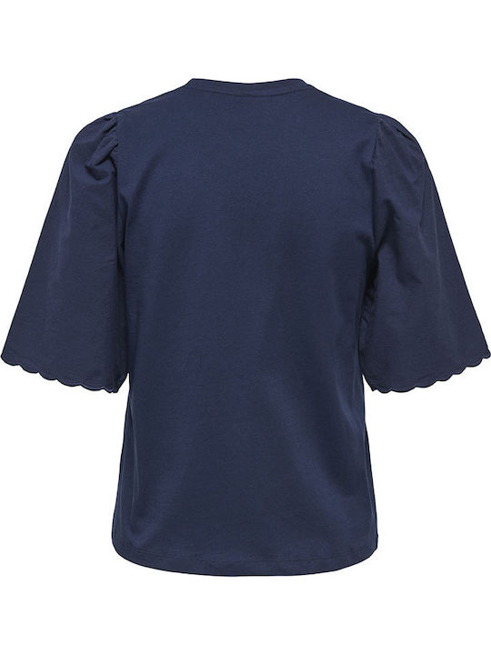 Women's Cotton Blouse Navy Blazer