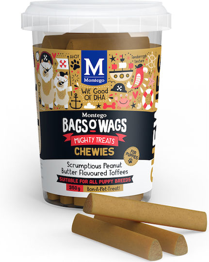 Chewies Λιχουδιά για Κουτάβια Μικρόσωμων & Μεσαίων Φυλών με Φυστικοβούτυρο, Κοτόπουλο, Σιτάρι και Κρέας 350gr