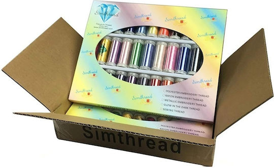 Embroidery Thread Set 63 Spools 300 M Multicolor