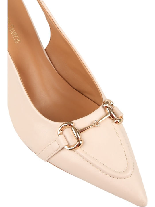 Heels with Low Heel Beige