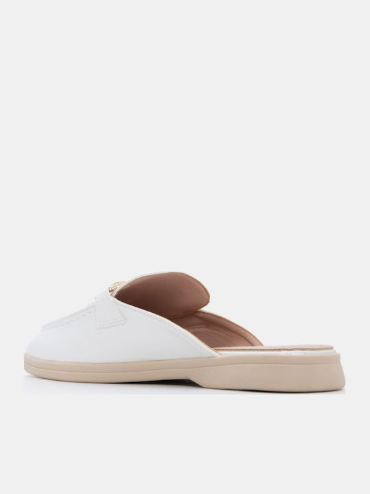 Flat Mules σε Λευκό Χρώμα