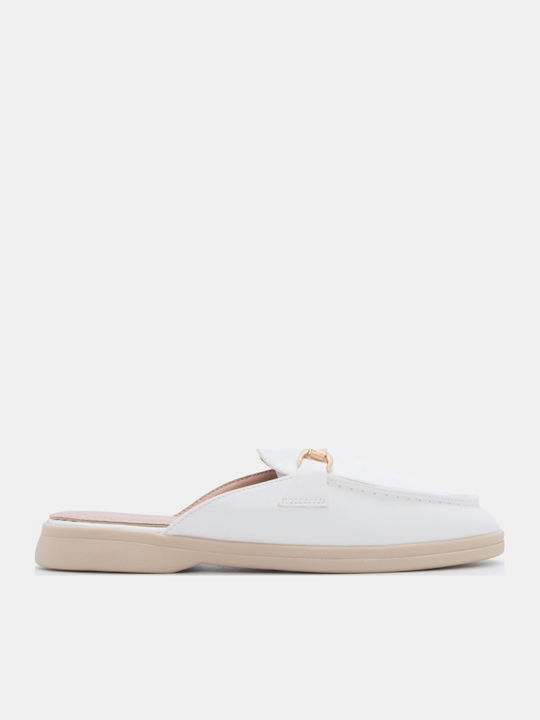 Flat Mules σε Λευκό Χρώμα