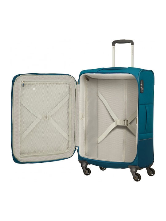 Samsonite Base Boost Голям Текстилен Петролен Куфар За Пътуване С 4 Колела Височина 78 См