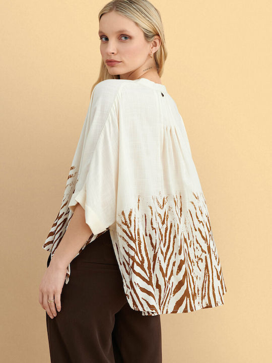 Langärmeliges Damenhemd Beige