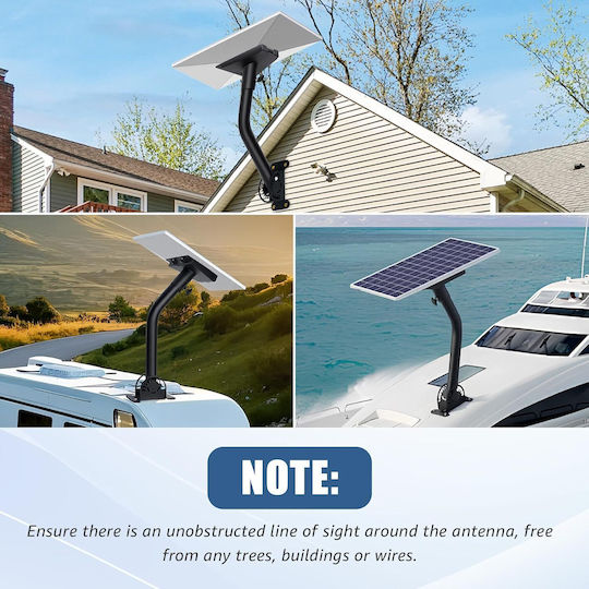 Suport Reglabil Antenă Starlink Gen 3 Adaptor Țeavă Rotire 360° Kit Montare Perete Acoperiș Metalic Negru
