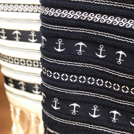 Bath Towels Anchors Santorini Blue Set of 3 Pieces