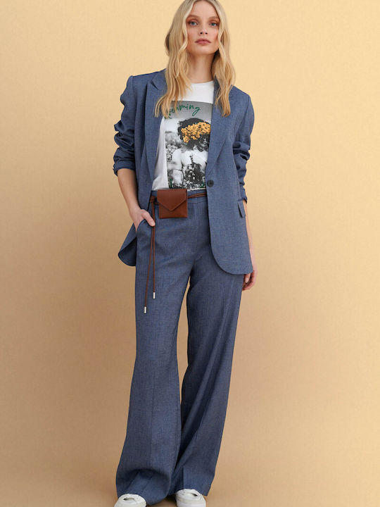 Women's Fabric Trousers Blue