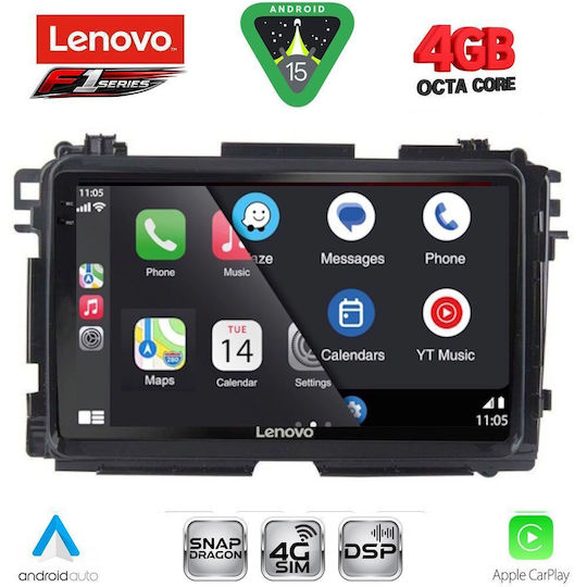 Lenovo Car Audio System for Honda HR-V 2021 (Bluetooth/USB/WiFi/GPS/Apple CarPlay/Android Auto) with 9" Touch Screen