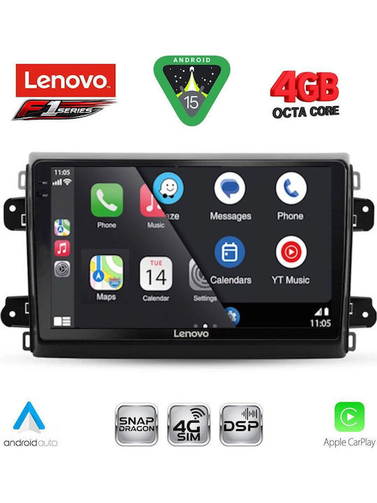 Lenovo Car Audio System for Fiat Ducato 2021 Bluetooth USB WiFi GPS Apple CarPlay Android Auto with 9" Touch Screen