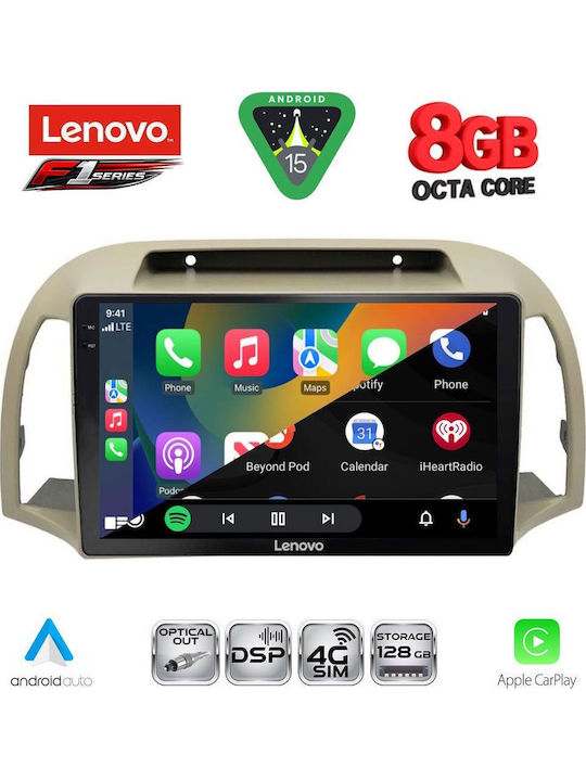 Lenovo Car Audio System for Nissan Micra 2002-2010 (Bluetooth/USB/WiFi/GPS/Apple CarPlay/Android Auto) with 9" Touch Screen