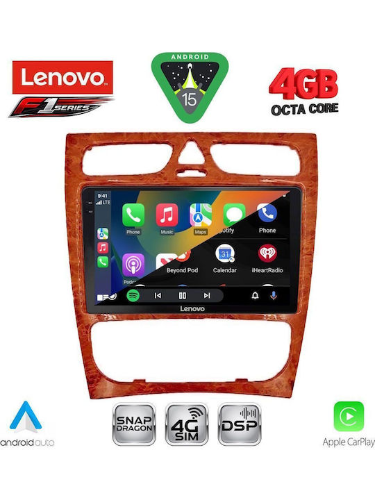 Lenovo Car Audio System for Mercedes-Benz C Class 1999-2004 (Bluetooth/USB/WiFi/GPS/Apple CarPlay/Android Auto) with 9" Touch Screen