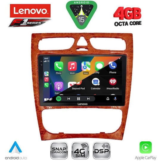 Lenovo Ηχοσύστημα Αυτοκινήτου για Mercedes-Benz C Class 1999-2004 (Bluetooth/USB/WiFi/GPS/Apple-Carplay/Android-Auto) με Οθόνη Αφής 9"