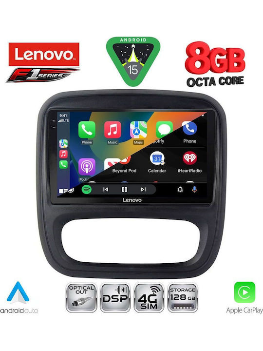 Lenovo Car Audio System for Opel Vivaro Renault Trafic Nissan NV300 2014-2019 (Bluetooth/USB/WiFi/GPS/Apple CarPlay/Android Auto) with 9" Touch Screen