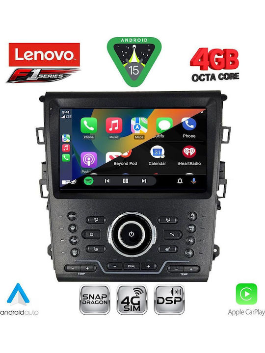 Lenovo Car Audio System for Ford Mondeo 2014-2023 with Clima Bluetooth USB WiFi GPS Apple CarPlay Android Auto with 9" Touch Screen