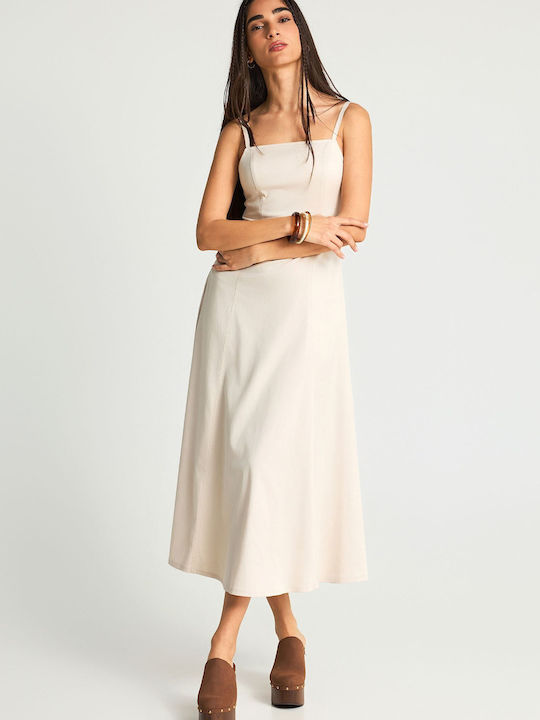 Summer Midi Dress Beige