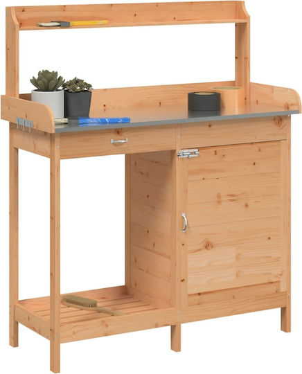 vidaXL Decorative Wooden Garden Workbench 110.5x45x124.5 cm 156344