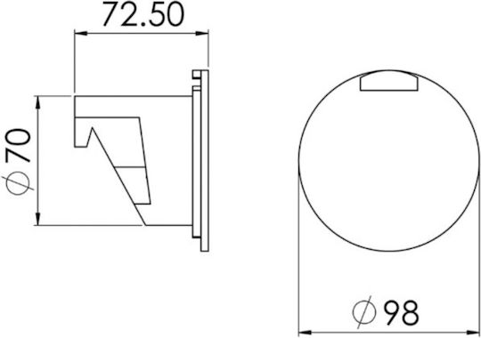 Round Shower Case Ral 9003