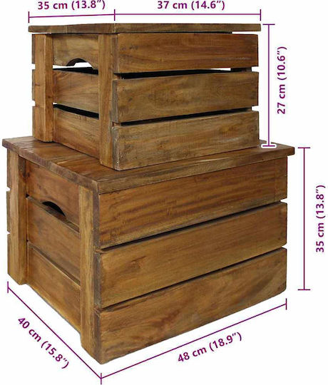 vidaXL Wooden Garden Decoration 2 Pieces 244498