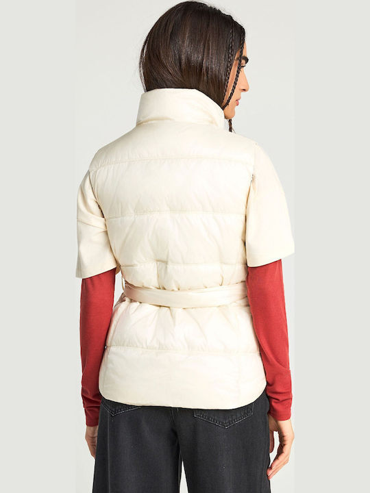 Women's Sleeveless Jacket for Spring Autumn Beige