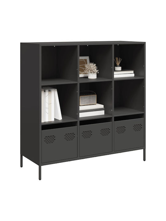 Wandregal Boden Schwarz 101.5x39x103.5cm