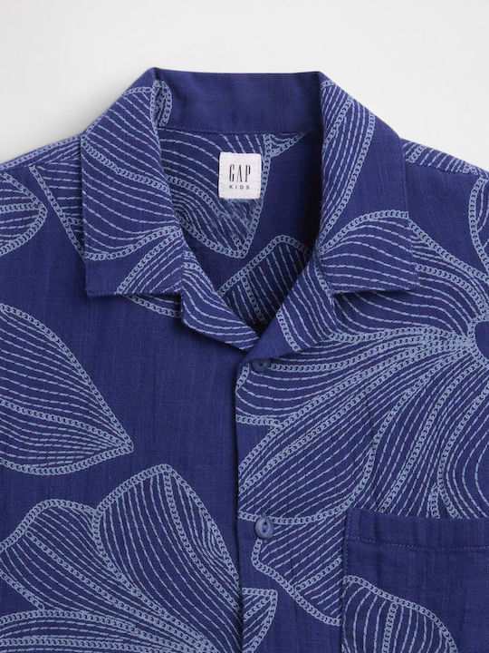 Kinderhemden Floral Kurzärmelig Blau Blumen