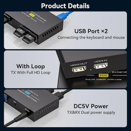 X002FWZCB1 Comutator KVM și de Date cu HDMI Ethernet USB