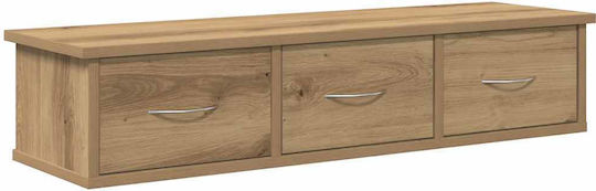 Hängendes Wohnzimmer Nischenschrank aus Spanplatte Eiche 88x26x18,5cm
