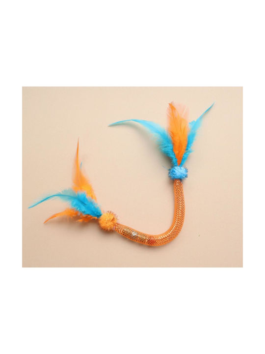 Interactive Cat Teaser Toy Feathers Random Color Selection Dim.40cm