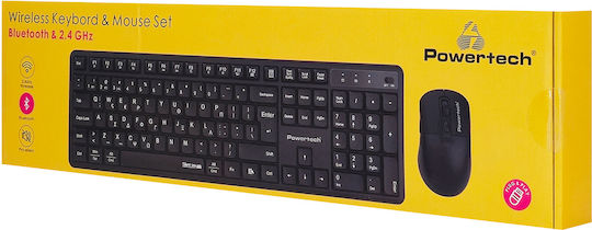 Powertech PT-1540 Kabelloses Bluetooth Tastatur & Maus Set Griechisch