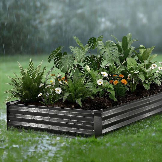 Vevor Vevor Set 2 Metallische Blumenkästen Dunkelgrau 240x30cm