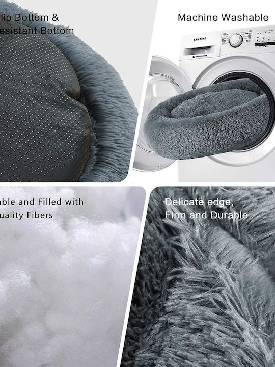 Animal Poof Dog Bed Gray 60x60cm
