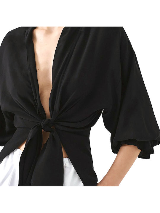 Long Women's Kimono Black