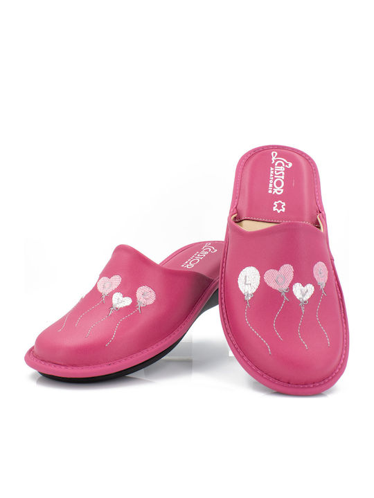 Anatomic Leather Women's Slippers Fuchsia