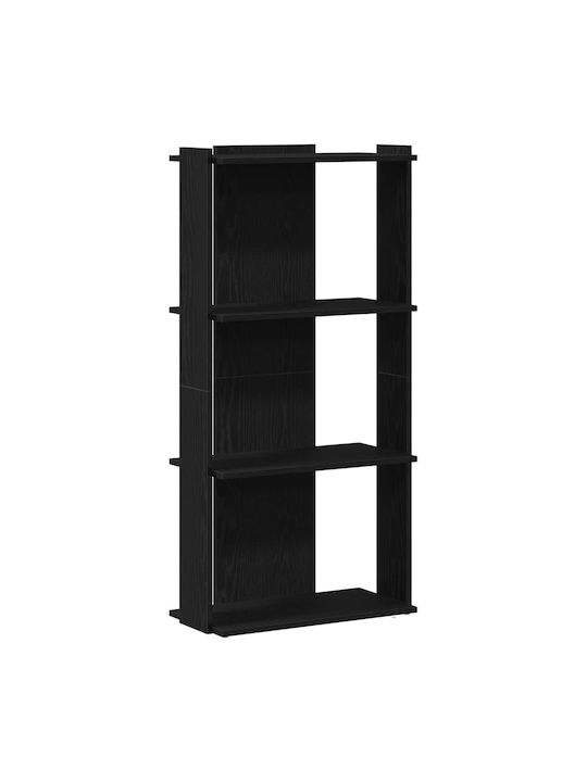 Βιβλιοθήκη Μαύρη 60x30x120εκ.