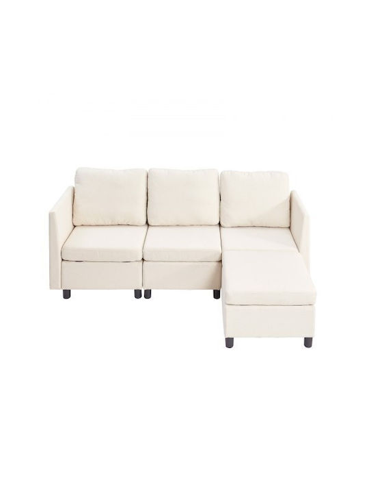 Dreisitzer Sofa mit Stauraum Ecru 199x69x68cm