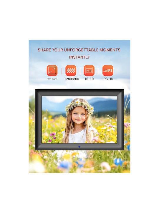 10.1 Inch Digital Photo Frame Ips 1280 X 800 No Wifi Remote Control Supports Usb 128 Gb Sd Card Auto Rotation Photo Music Video Player